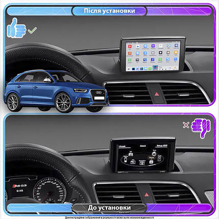 Штатна магнітола Lesko для Audi RS Q3 I (8U) 2013-2015 екран 9" 4/64 QLED CarPlay 4G Wi-Fi GPS 360 Prime, фото 2