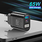 Зарядний пристрій XON PowerCharge 65W (PD33) USB Type-C (PCWB065033A1С1B 6051) Чорний, фото 3