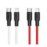 Кабель USB Hoco X21 Plus Silicone PD 20W Type-C to Lightning Колір Чорно-Білий, фото 3
