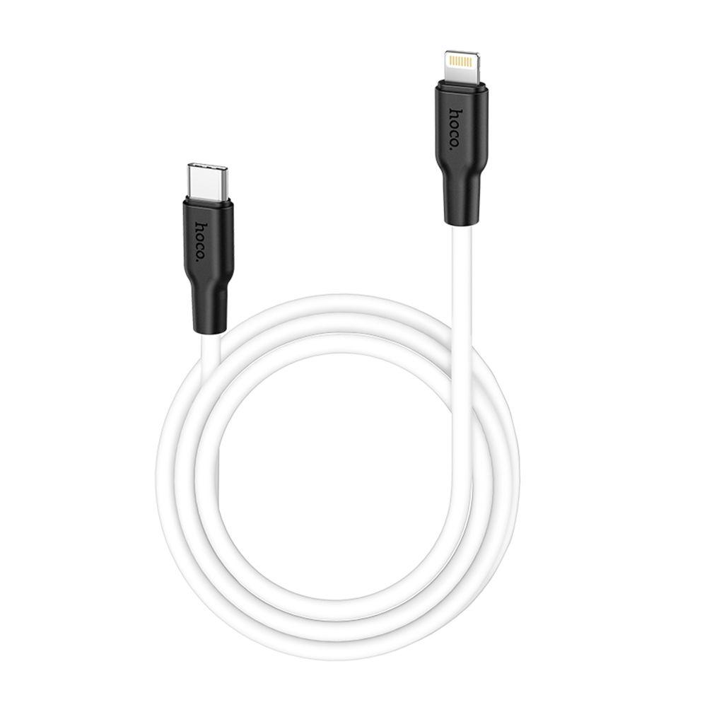 Кабель USB Hoco X21 Plus Silicone PD 20W Type-C to Lightning Колір Чорно-Білий