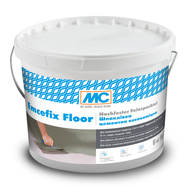 Шпаклівка цементна високоміцна MC-Bauchemie Emcefix Floor, 6 кг, фото 1