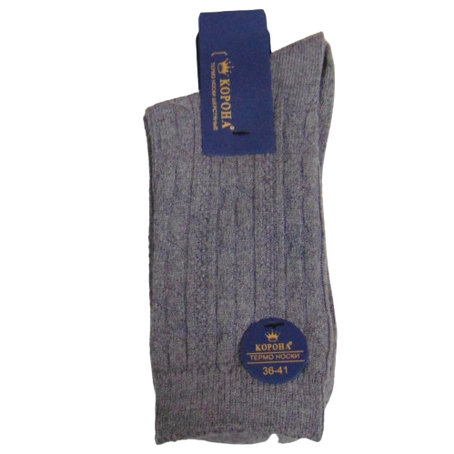 Термошкарпетки Корона вовна та бавовна 36-41 сірі В2518, фото 1
