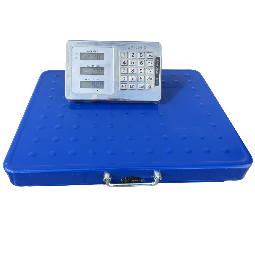 Платформна вага торгова підлогова WIFI 45x60 см MATARIX MX-443W 600кг Синя Електронна торгова вага, фото 1