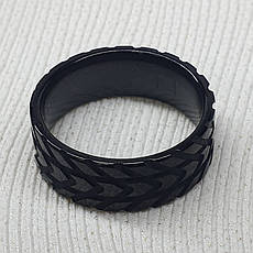 Кільце чорне сталеве "протектор шини" RBV-136, фото 3