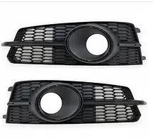 Решітка в бампер AUDI (Ауді) A6 С7.5 (2015-2018) Чорна матова, глянцевий обідок та ребро, стиль RS6, фото 1