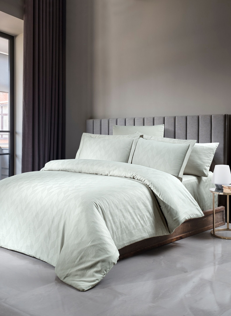 Постільна білизна First Choice Jacquard Satin Boris Ice жаккард сатин сатин Туреччина 200х220см, фото 1