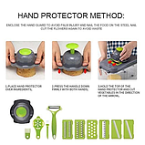 Овочерізка багатофункціональна Veggie Slicer 22 в 1 набір для нарізування овочів і фруктів із насадками та друшляком, фото 3