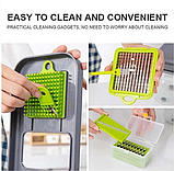 Овочерізка багатофункціональна Veggie Slicer 22 в 1 набір для нарізування овочів і фруктів із насадками та друшляком, фото 7
