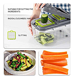 Овочерізка багатофункціональна Veggie Slicer 22 в 1 набір для нарізування овочів і фруктів із насадками та друшляком, фото 5