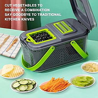 Овочерізка багатофункціональна Veggie Slicer 22 в 1 набір для нарізування овочів і фруктів із насадками та друшляком