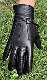 Шкіряні чоловічі рукавички з вовняною підкладкою, фото 4