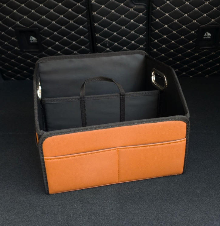 Органайзер з екошкіри в багажник авто, Помаранчево-чорний