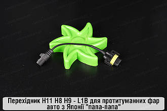 Перехідник H11 H8 H9 - L1B для протитуманних фар авто з Японії "папа-папа"
