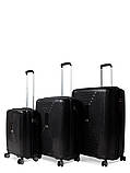 Набір валіз Франція (L M S-3шт) поліпропілен чорний/Airtex 241, фото 2