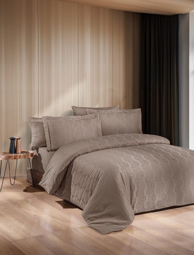 Постільна білизна First Choice Jacquard Satin Herra Cappucino жаккард сатин сатин Туреччина 200х220см