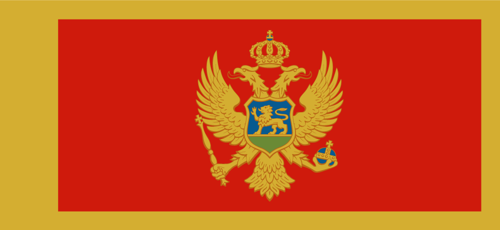 Прапор «Чорногорія», Штучний шовк, 1200х700 мм