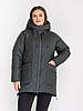 Зимова жіноча зручна тепла фабрична куртка пуховик великих розмірів. Теплий зимовий пуховик жіночий, фото 4