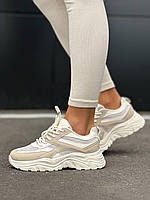 Кроссовки повседневные женские бежевые 39 40 Кросівки жіночі