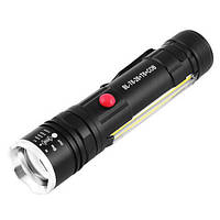 Ліхтарик BL-26+COB, Zoom, 3 режими, алюм.,компас,акум 18650,магніт, Bailong, Арт.56100