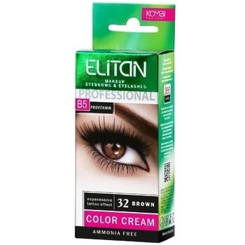 Крем фарба для брів і вій Елітан Комбі № 32 Коричневий 10мл, фото 1