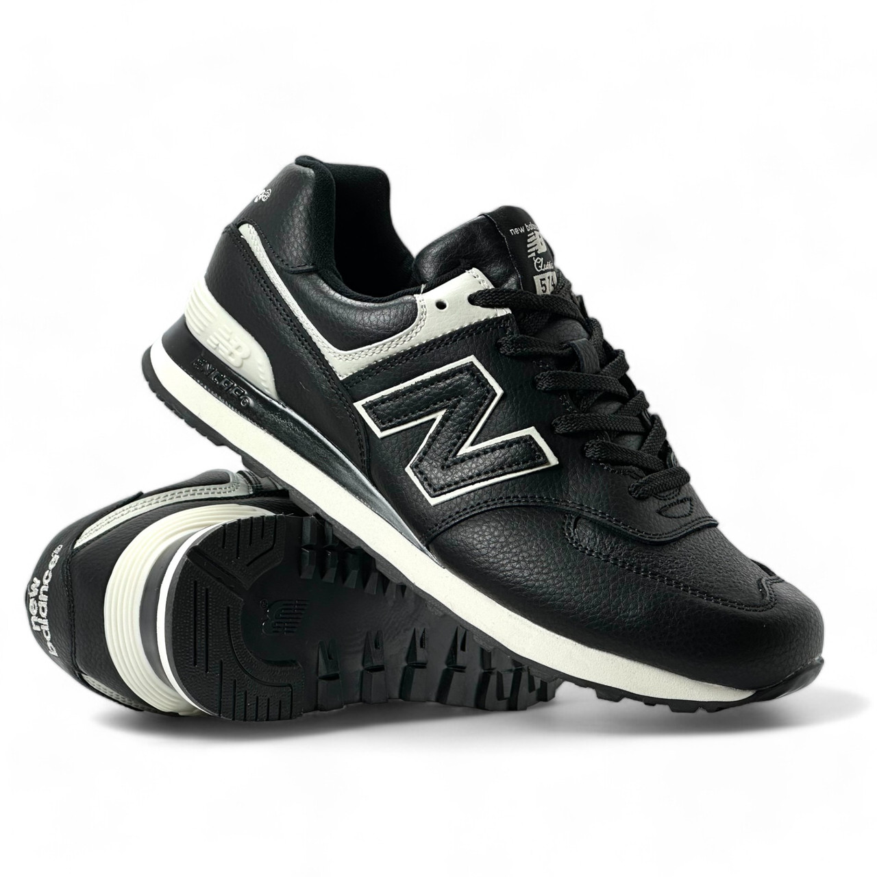 Чоловічі кросівки весняні шкіряні чорні демісезонні