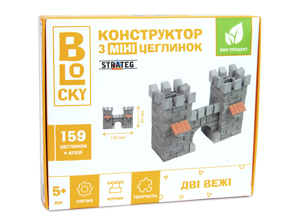 Будівельний набір для творчості з міні-цеглинок 31021 BLOCKY "Дві вежі" STRATEG