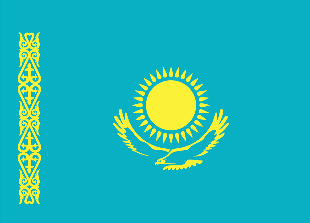 Прапор «Республіка Казахстан», Штучний шовк, 1200х700 мм