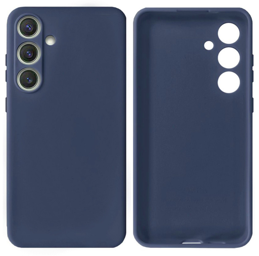 Чохол Silicone case Camera Protective для Samsung S24 (08) темно-синій Dark Blue