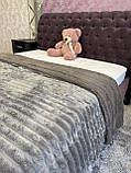 Двосторонній плед "Шарпей" на овчині 200х220/Покривало смужка/Велюрове покривало, фото 2