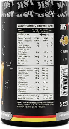 Амінокислоти ВСАА MST BCAA EAA zero 520 г манго маракуйя, фото 2