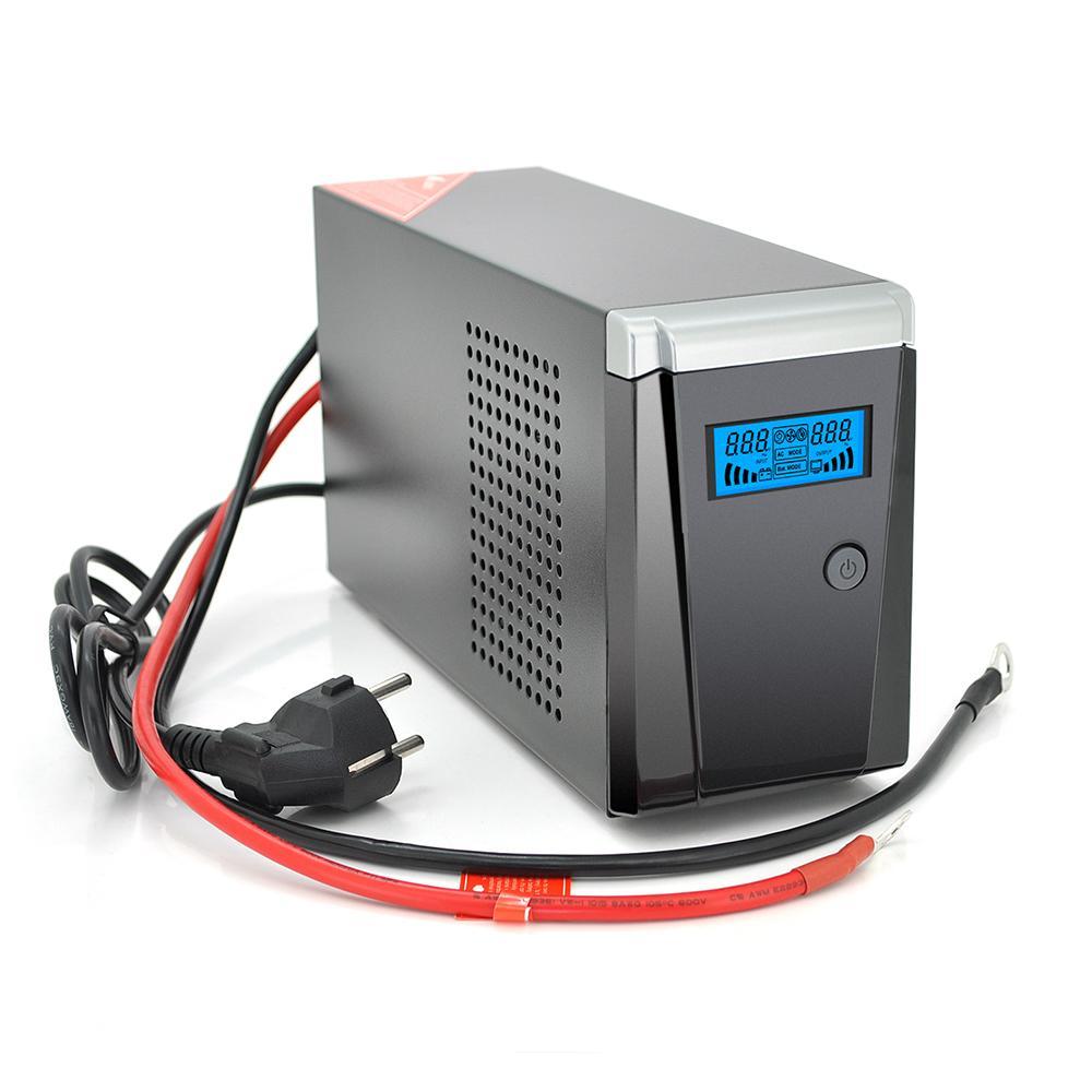 ДБЖ з правильною синусоїдою RITAR RTSW-500 LCD, 12В, під зовнішній АКБ, Q4  (320*132*210) 4,2 кг (260*85*140)