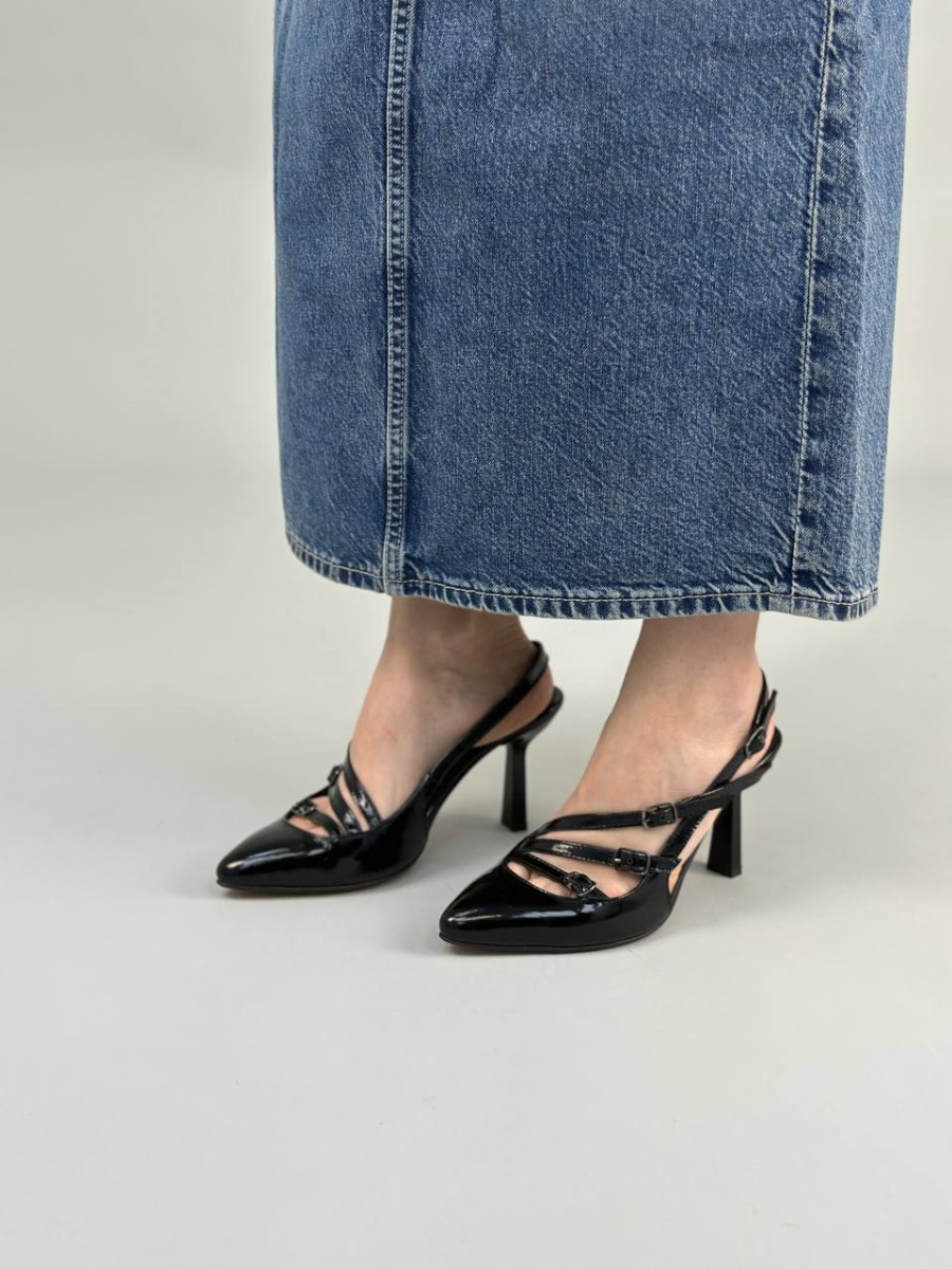 Босоніжки жіночі ShoesBand Чорні натуральна шкіра наплак 39 (25,5 см) (S90031)
