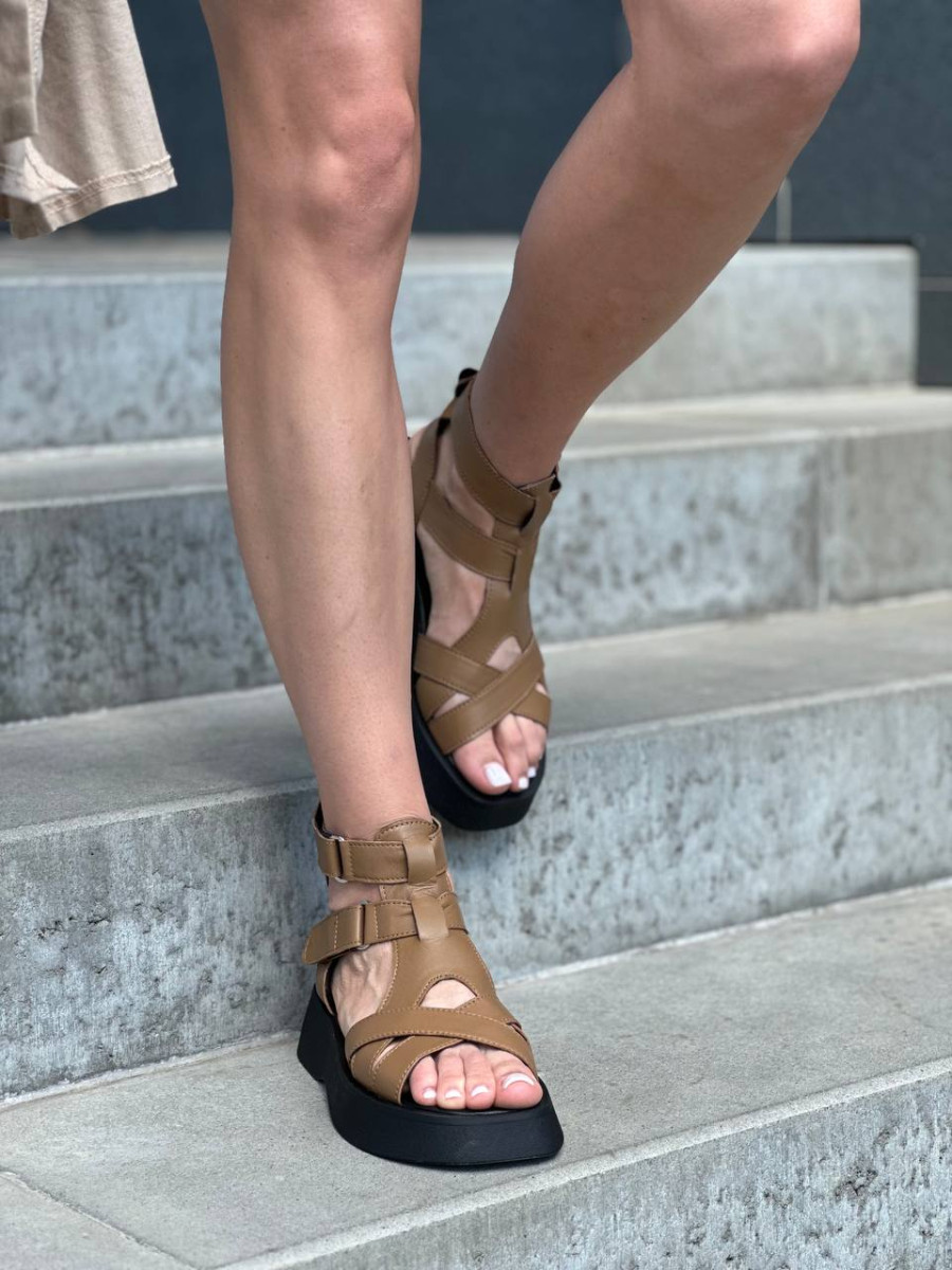 Босоніжки жіночі ShoesBand Коричневі натуральна шкіра 41 (26 см) (S56021)