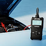 Тестер автомобільного акумулятора TOPDON BT30 тест заряджання та тест стартера (рос язик, універсальний), фото 7