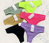 Трусики в рубчик S/M 6 шт Набір жіночих трусів трусики DYANA бразіліани