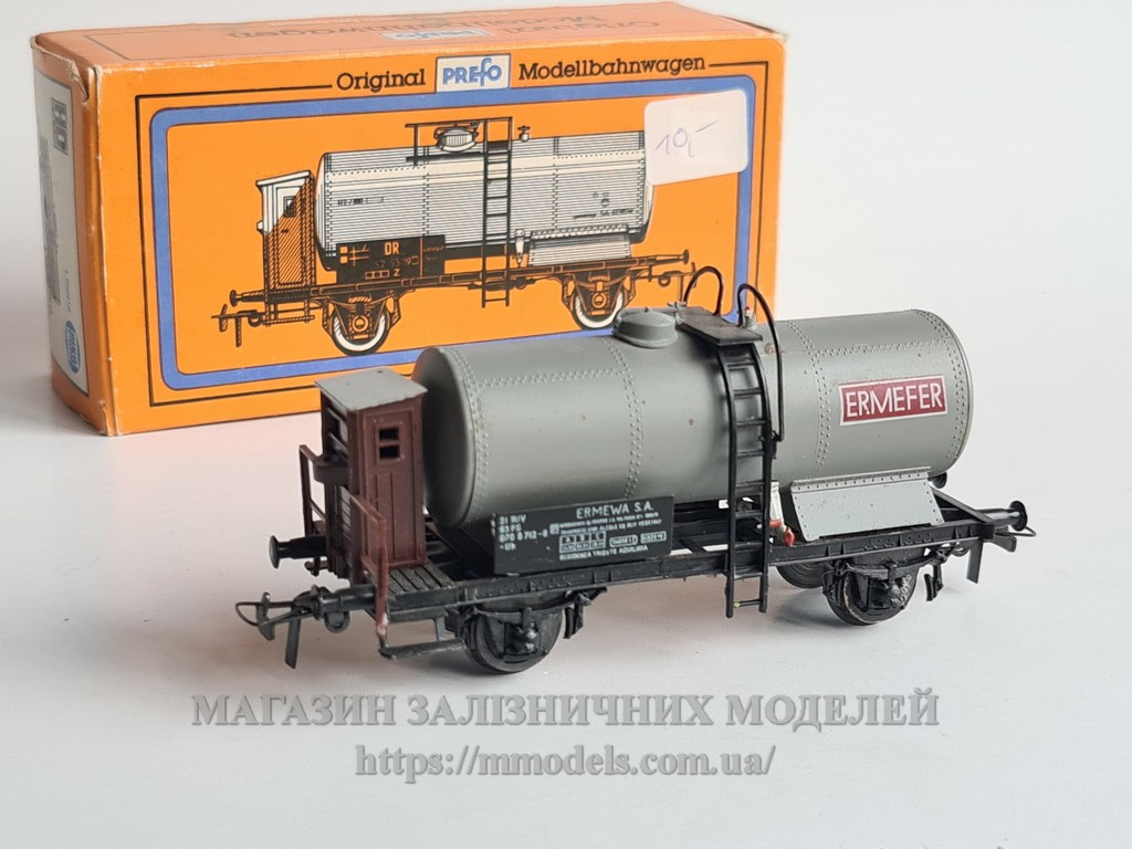 Модель 2х-осної цистерни " ERMEFER ", принадлежнiсть FS, масштабу Н0 (1/87) PIKO PREFO 5452650/426/116