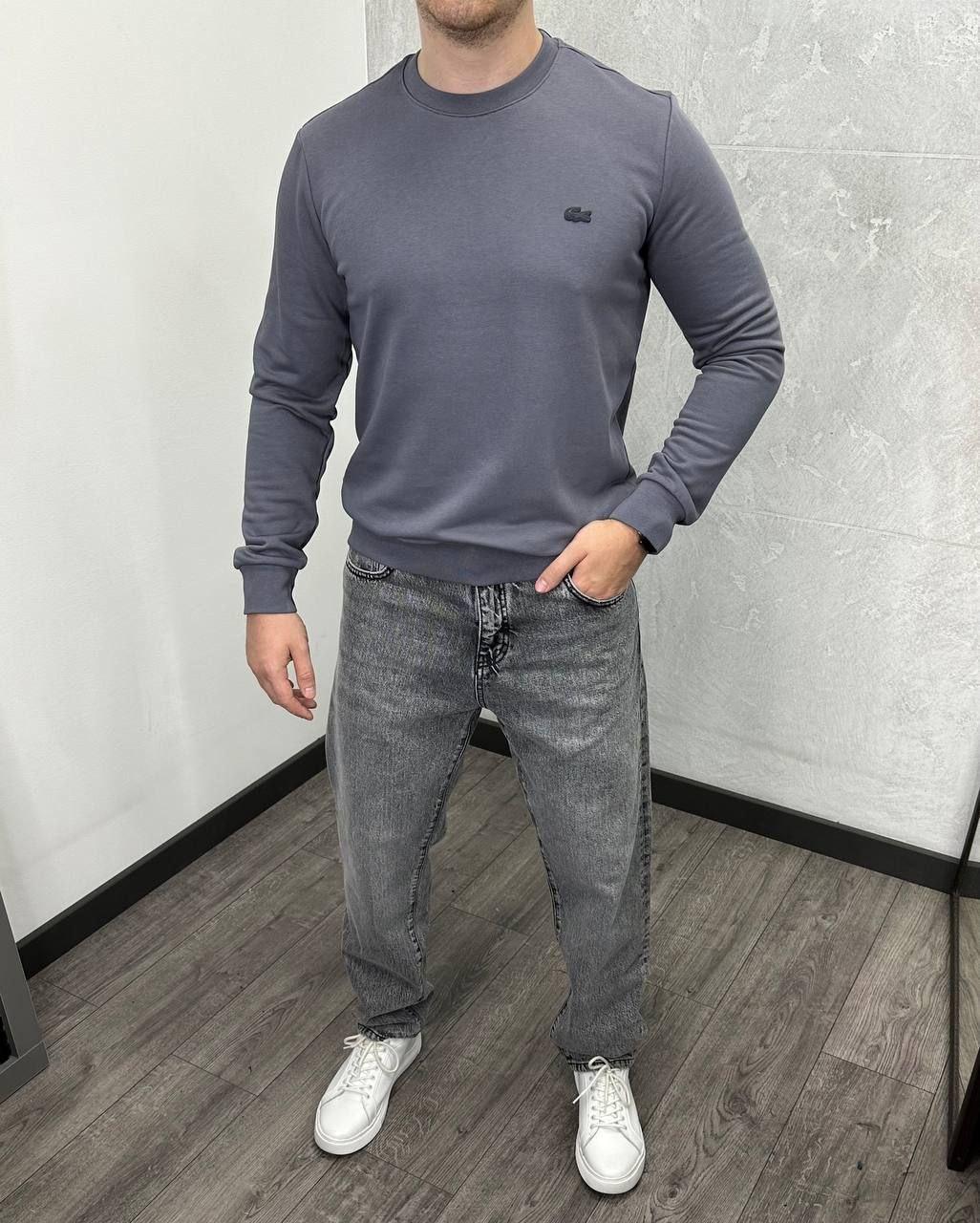 Чоловіча кофта світшот Lacoste H4643 сіра, фото 1