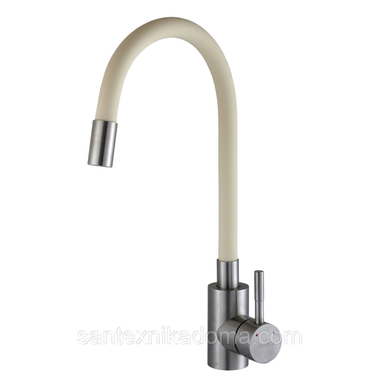Змішувач на кухню Globus Lux ALPEN SBT1-203S-BEIGE нержавіюча сталь бежевий гофровилив