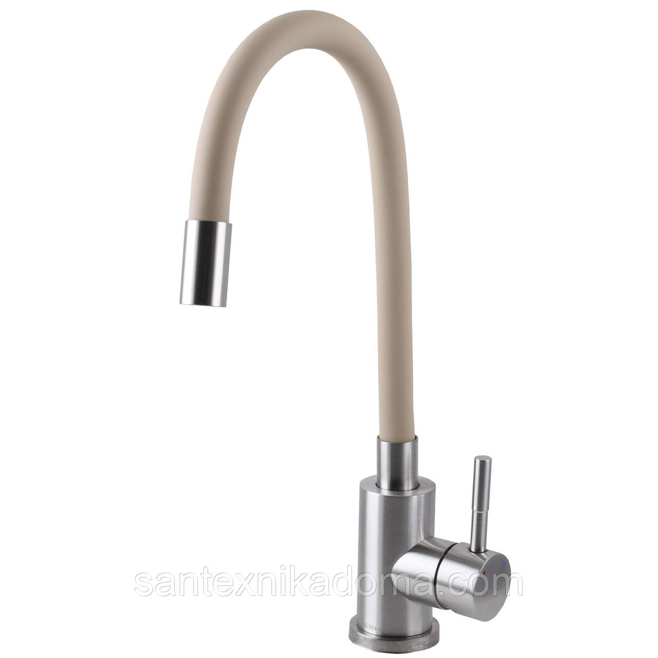 Змішувач на кухню Globus Lux ALPEN SBT1-203S-BG15 нержавіюча сталь бежевий гофровилив