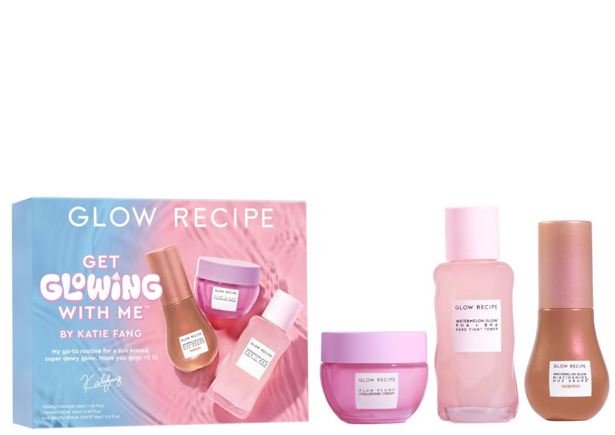 Набір для сяйва шкіри Glow Recipe Get Glowing with Me Kit by Katie Fang (тонік, сироватка, крем)