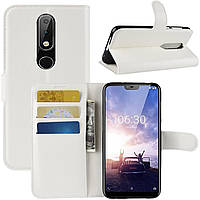 Чохол-книжка Litchie Wallet для Nokia 6.1 Plus / X6 White