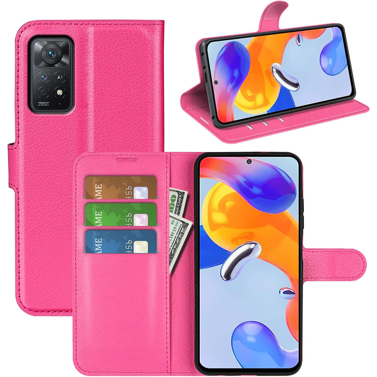 Чохол-книжка Litchie Wallet для Xiaomi Redmi Note 11 Pro / Note 11 Pro 5G Rose, фото 1