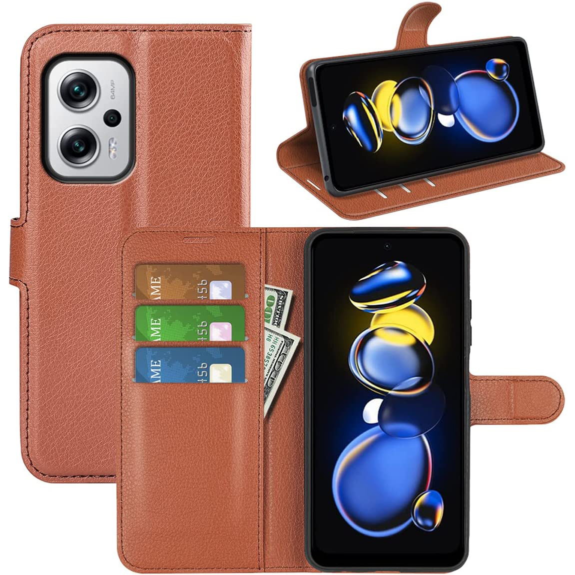 Чохол-книжка Litchie Wallet для Xiaomi Redmi Note 11T Pro / Redmi Note 11T Pro Plus Brown