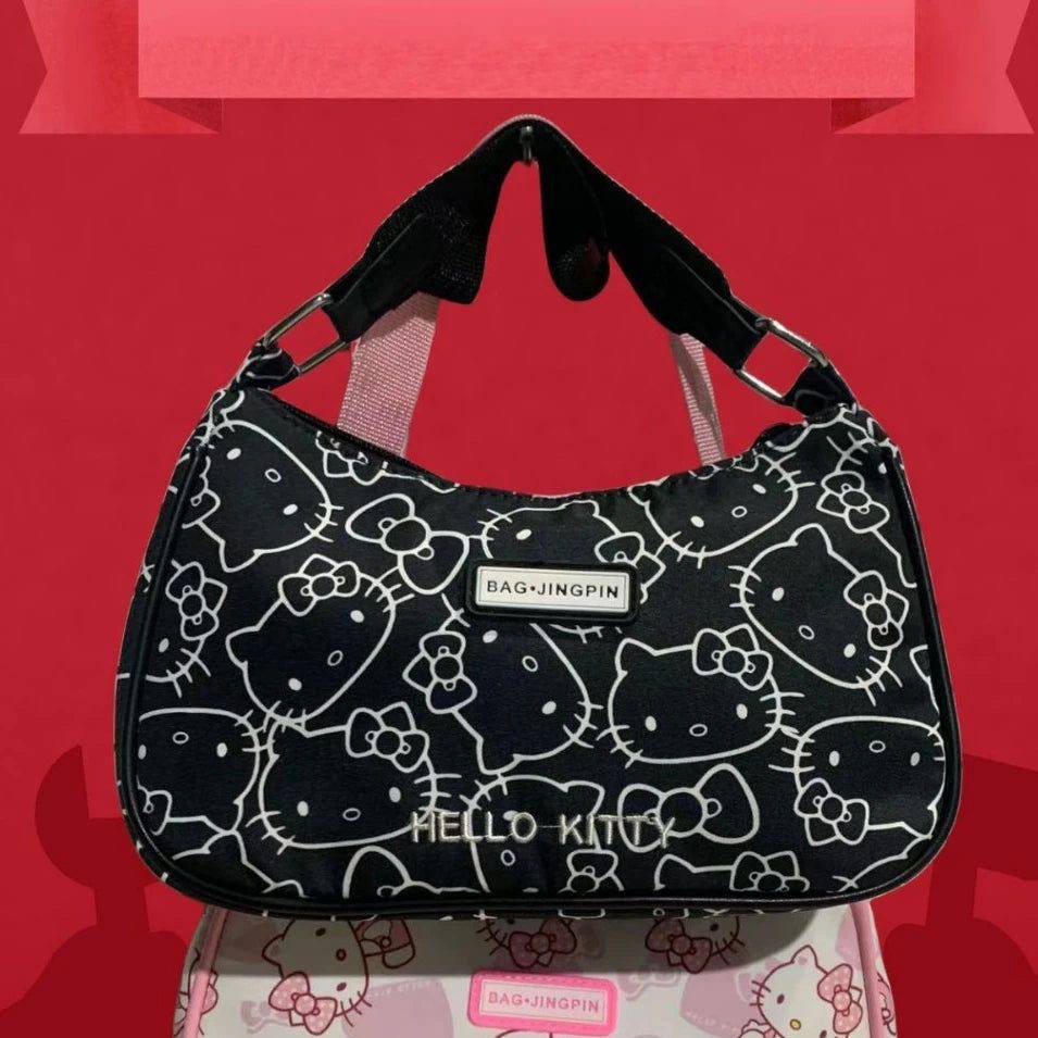 Сумка hello Kitty | Сумка хелоу кіті | Чорна сумочка багет хеллоу кітті, фото 1