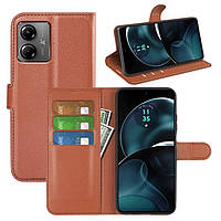 Чохол-книжка Litchie Wallet для Motorola G14 Brown