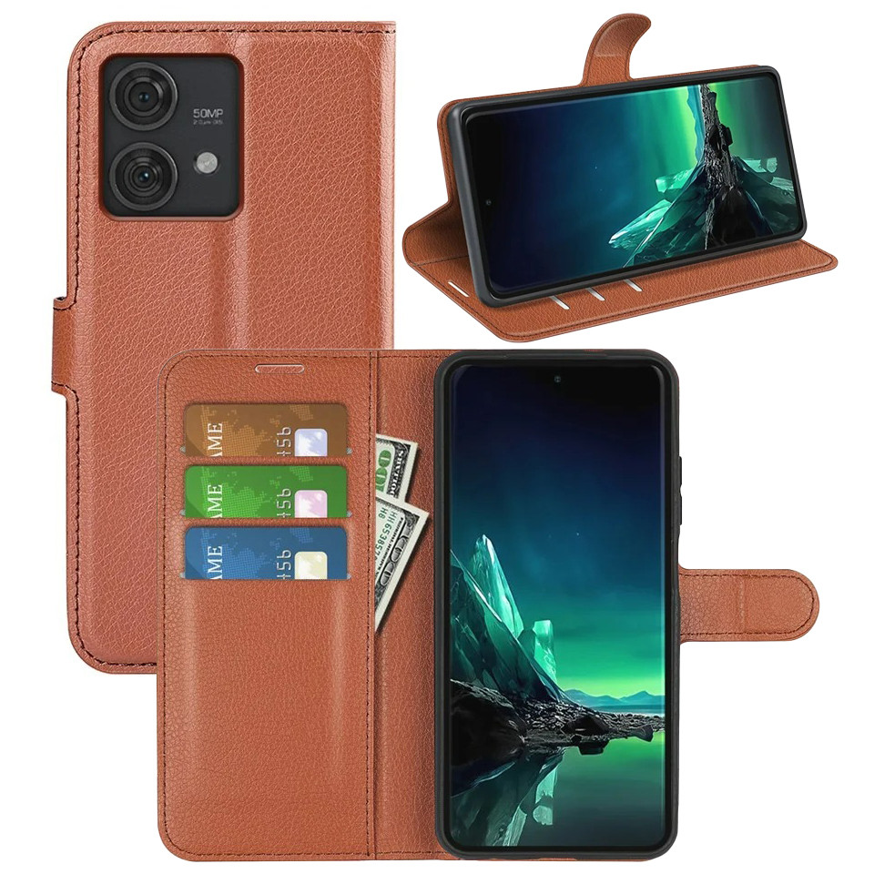 Чохол-книжка Litchie Wallet для Motorola Edge 40 Neo Brown