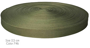 Ремінна стрічка Стропа Хакі 25мм рулон 50м