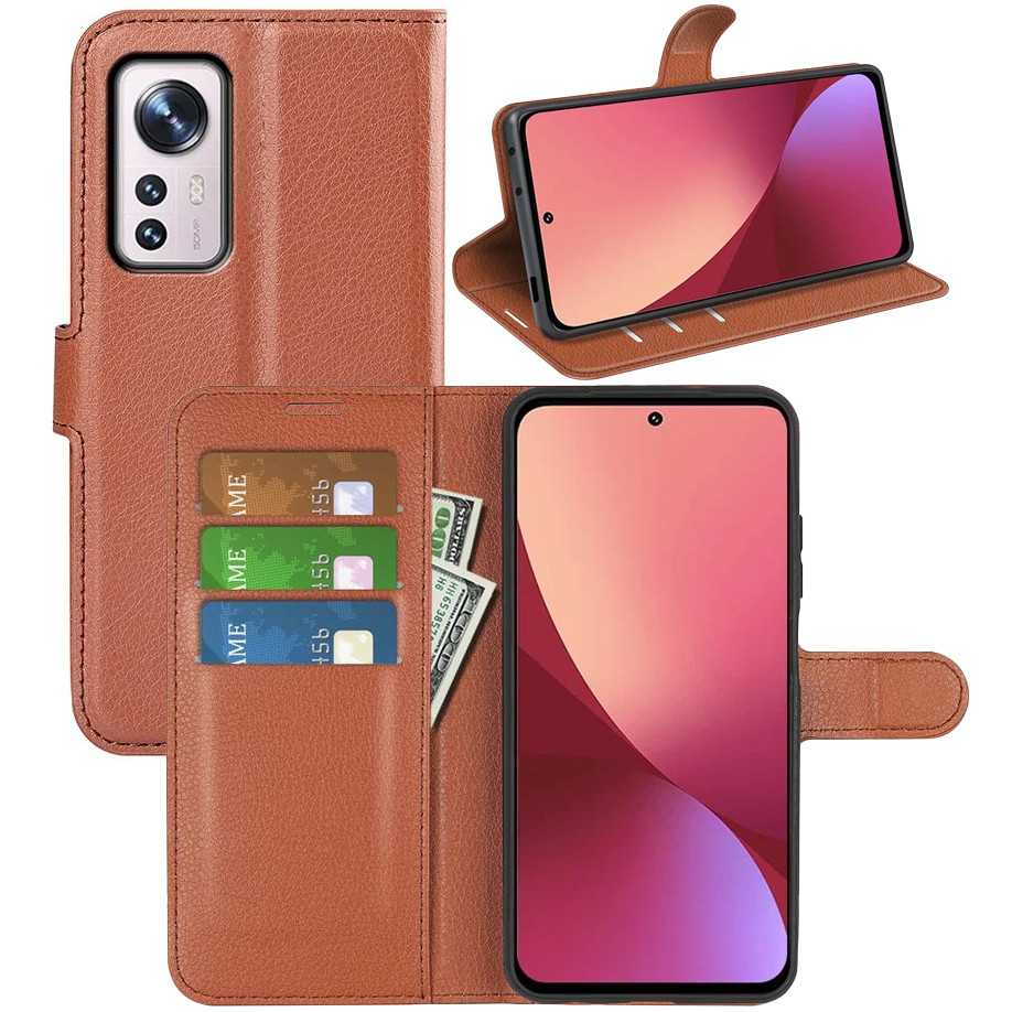 Чохол-книжка Litchie Wallet для Xiaomi 12 5G / 12X 5G / 12S 5G Brown