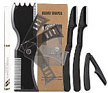 Для догляду та зростання бороди Beard 12+, шампунь, олія, бальзам, кондиціонер, щітка, гребінець, ножиці ролик, формувач та плойка, фото 10