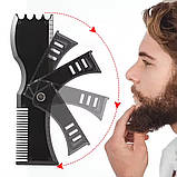 Чоловічий набір догляду за бородою та вусами Barbers XXL, для росту бороди, бальзам, Випрямляч, шаблон, фото 10